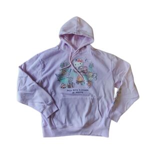 Hello Kitty & Friends Go Camping Hoodie Sweatshirt‎ with Kangaroo Pocket Pink L